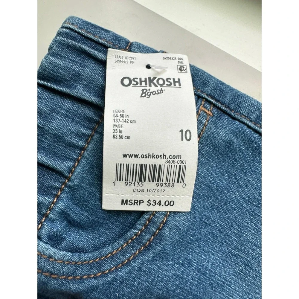 2 Pack OshKosh B'gosh Girls Jeggings Size 10 Blue Pull‎ On Jeans NWT